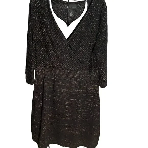 slim fit dress slacks Free People Gold Knit Dress (XS) – The Thrifty Hippy main image 1